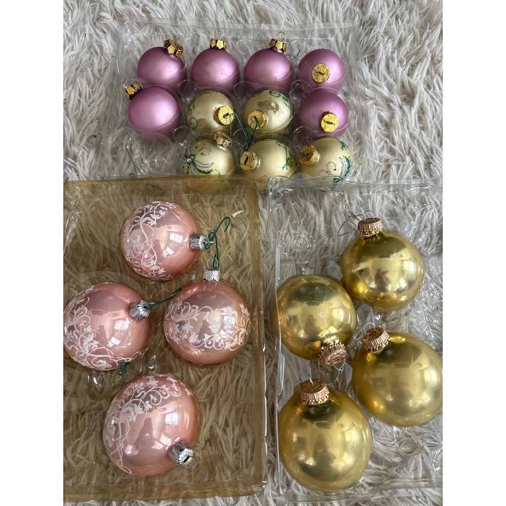 Vintage y2k Jaclyn Smith Country Living Glass Christmas Ornaments 19 total‎